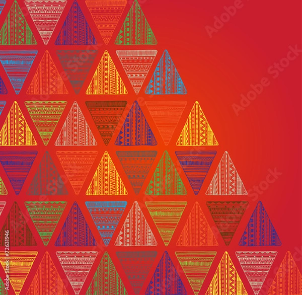 Fototapeta Unique hand drawn triangle pattern.