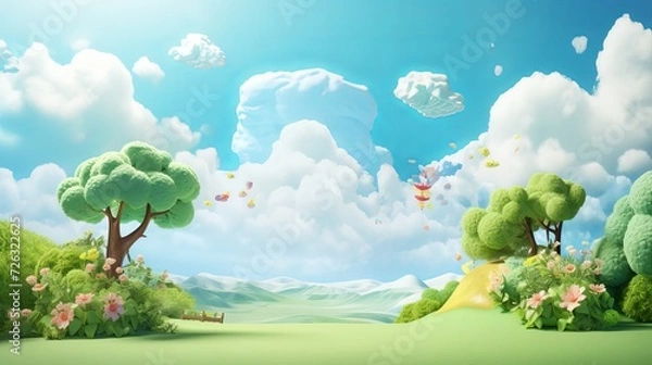 Fototapeta 3d cartoon background for children