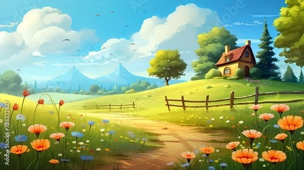 Fototapeta 3d cartoon background for children