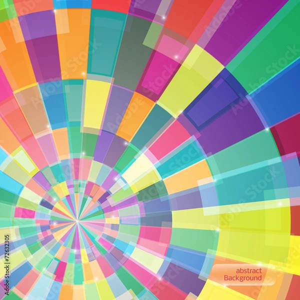 Fototapeta Abstract multicolor circle tunnel