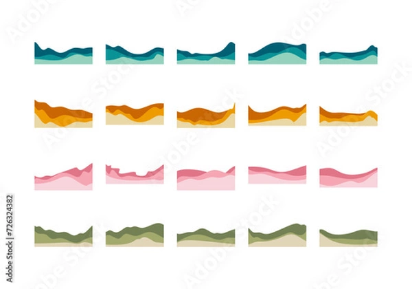 Fototapeta Gradient Footer Banner Element Shape