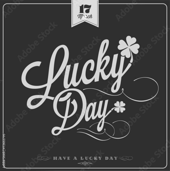 Obraz Saint Patrick's Day Typographical Background On Chalkboard