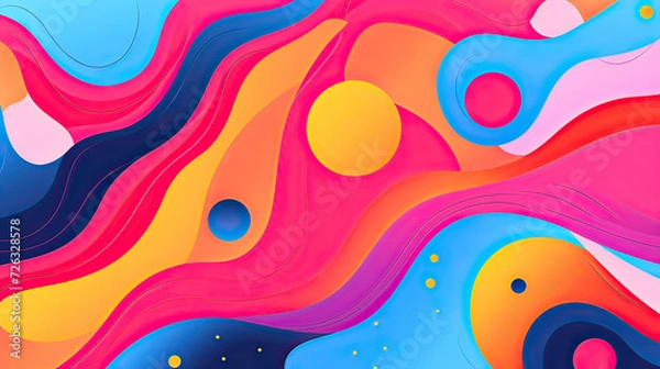 Fototapeta Colorful pattern abstract background, abstract shapes, unique patterns, and vibrant color schemes, eye-catching and energetic compositions Ai Generative