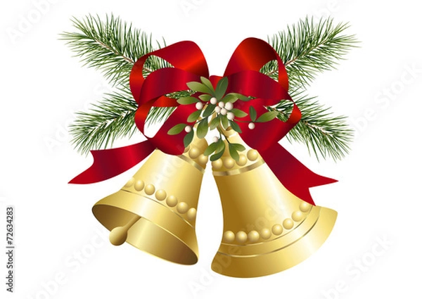 Obraz Mistelzweig und Weihnachtsglocken