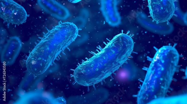 Fototapeta Microscopic view of Bacteria, concept of microbiology
