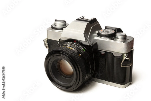 Fototapeta Analog camera isolated on white background