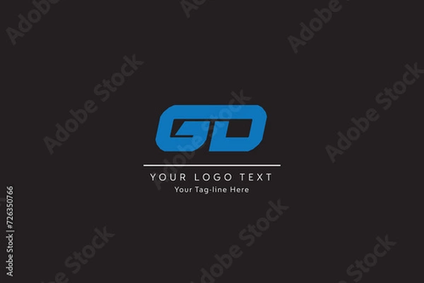Fototapeta Abstract initial letter GD DG logo design template - vector.