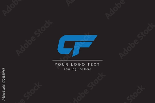 Fototapeta CF logo, initial letter CF graphic logo template, vector icon.