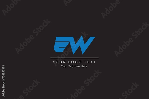 Fototapeta EW, WE, Abstract Letters Logo Monogram