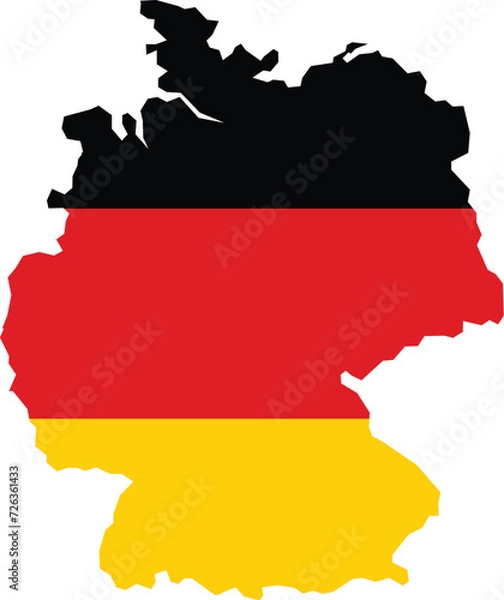 Fototapeta Germany map with flag isolated on white background