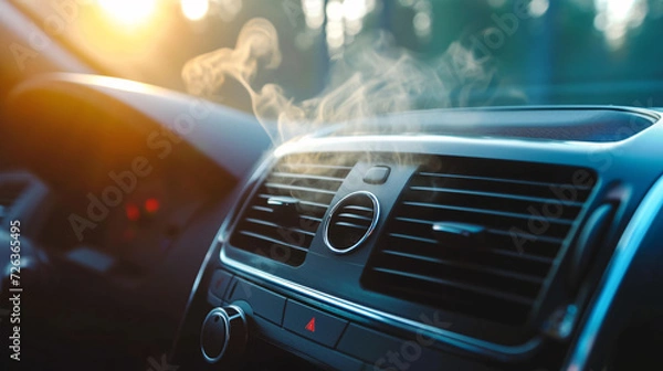 Obraz Car Interior with Air Conditioning Vent and Climate Control System