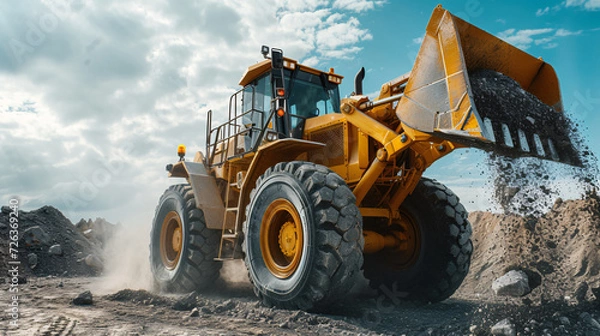 Obraz Bulldozer in Action at a Construction Site