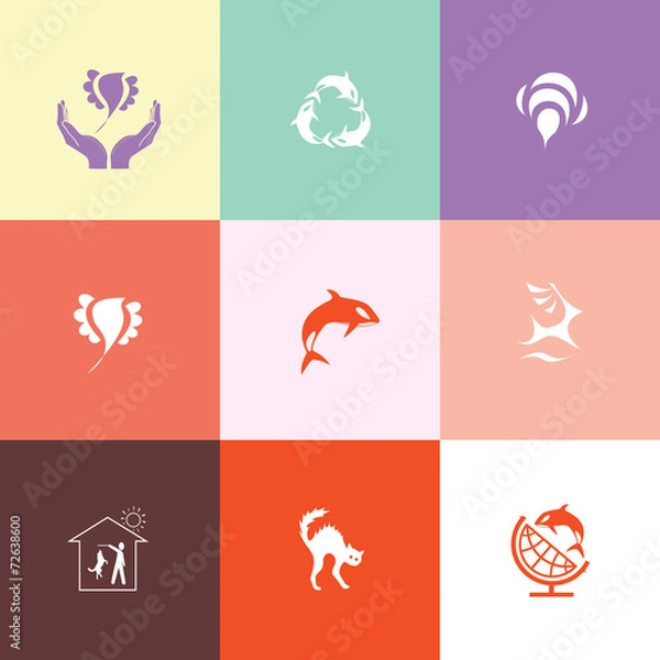 Fototapeta Animal set.