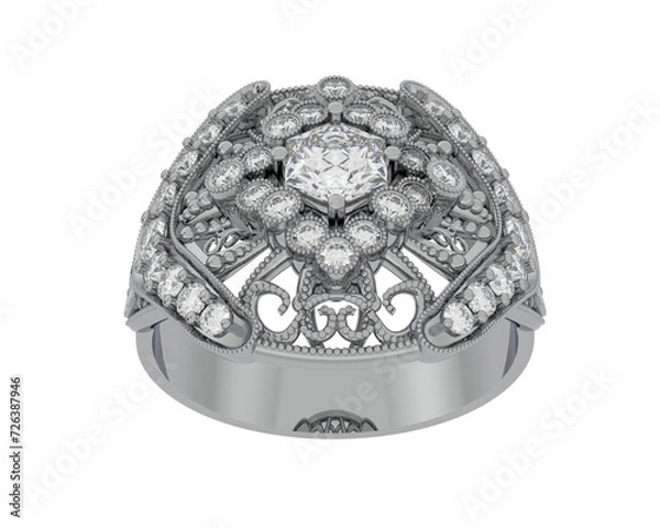 Fototapeta Jewelry isolated on background. 3d rendering - illustration