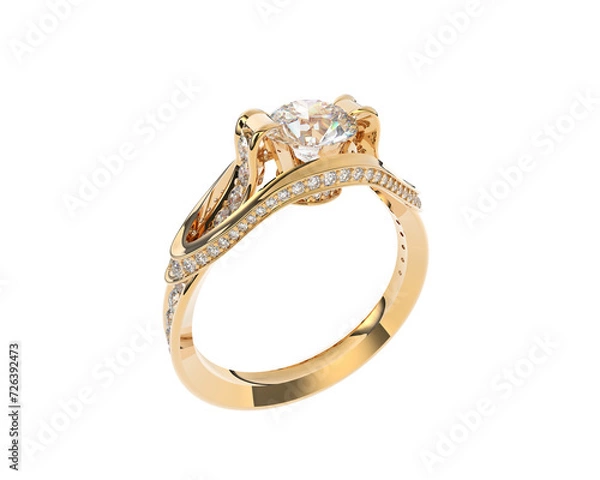 Fototapeta Jewelry isolated on background. 3d rendering - illustration