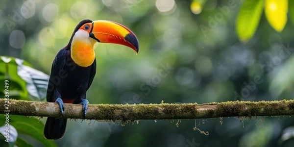 Fototapeta Toucan Perched on Jungle Branch