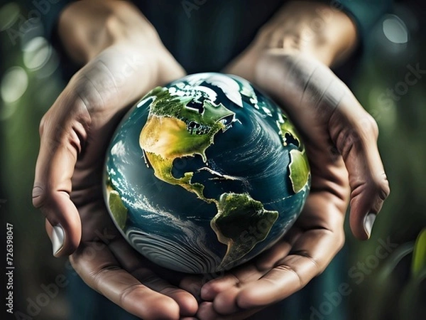 Obraz hands holding a globe