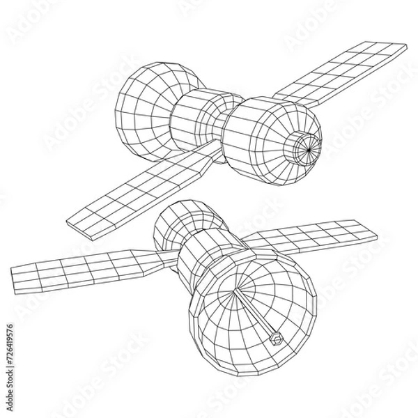 Fototapeta Space station communications satellite.