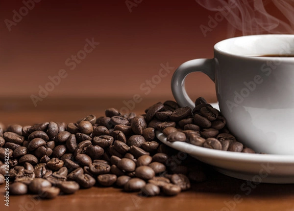 Obraz Coffee cup and beans 9