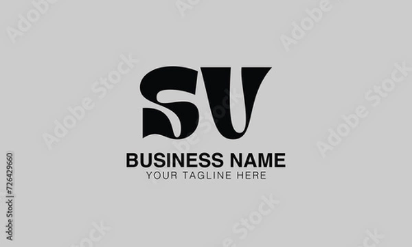 Fototapeta SV initial logo | initial based abstract modern minimal creative logo, vector template image. luxury logotype logo, real estate homie logo. typography logo. initials logo