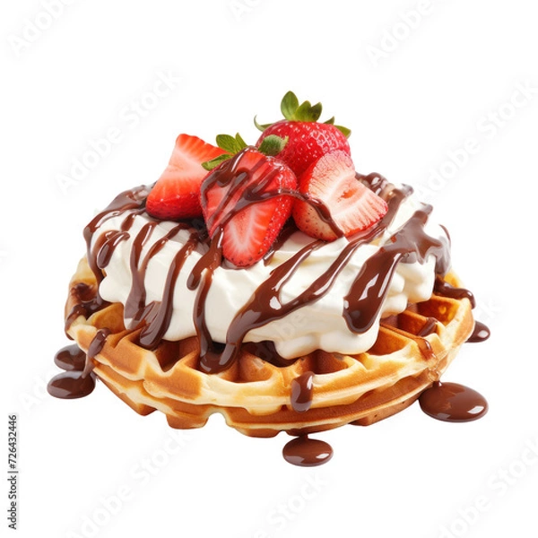 Obraz Sweet waffle on transparent background
