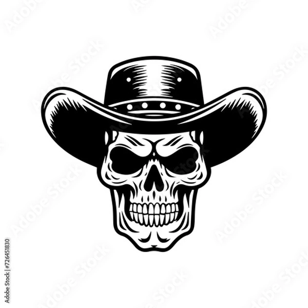 Obraz Cowboy skull with hat
