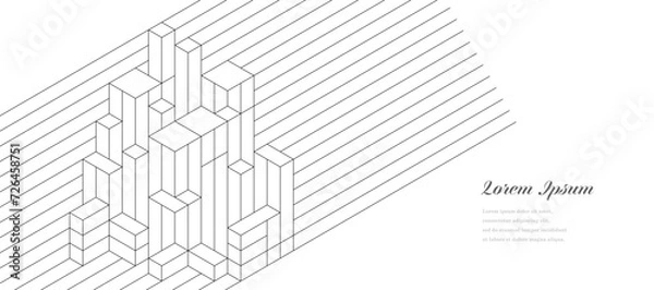 Fototapeta 幾何学 抽象 建築 テクノロジー ビジネス 背景