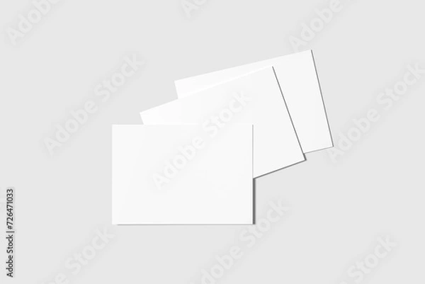 Fototapeta Realistic blank A4 format paper template with shadow postcard