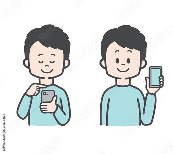 Fototapeta スマホを打つ　スマホを持つ　男性