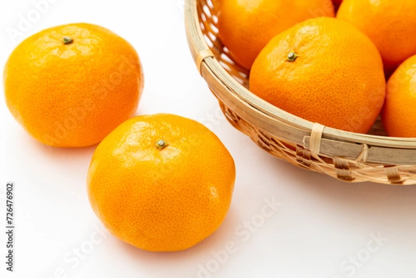 Obraz 白背景にみかん