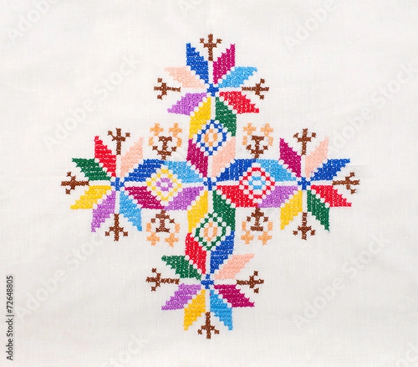 Obraz Scandinavian ornament cross-stitch pattern
