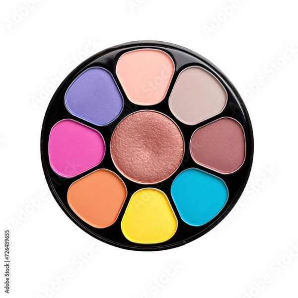 Obraz Colorful circular eyeshadow pallet on an isolated background