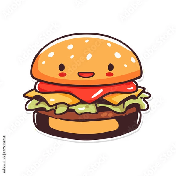 Obraz Cute hamburger illustration