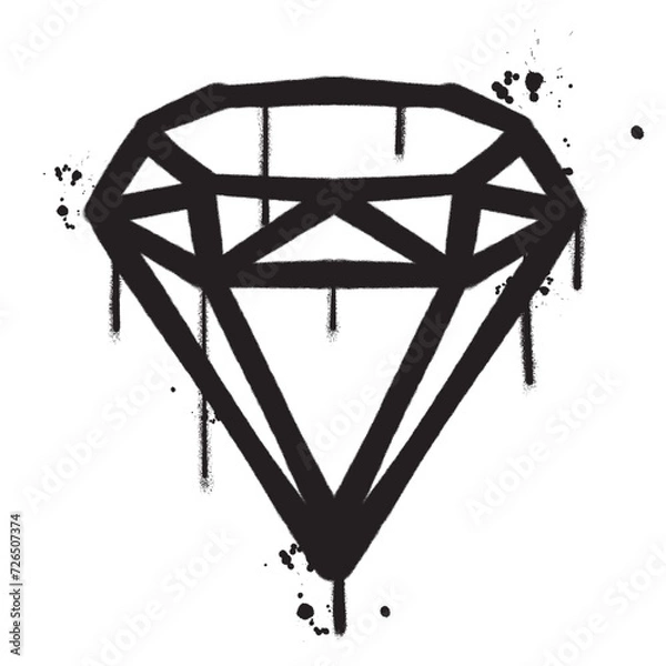 Obraz Vector graffiti spray paint diamond isolated vector illustration