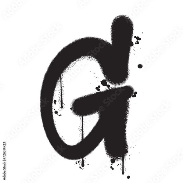 Obraz Vector graffiti spray paint alphabet G in isolated background