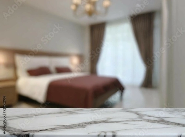Fototapeta Hotel room background with space for product/copy space