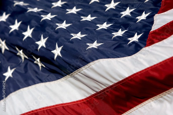 Obraz usa flag billowing