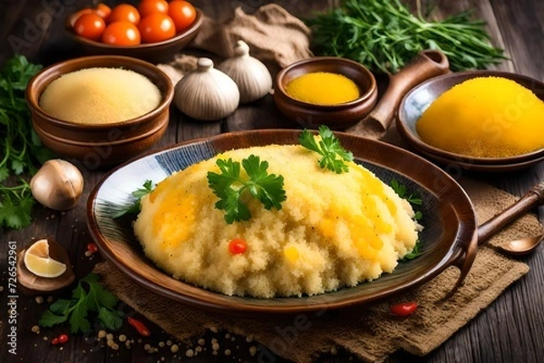 Fototapeta pudding in plate 