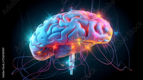 Fototapeta Abstract human brain or light bulb, creative PPT background