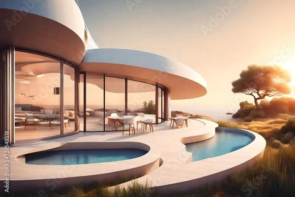 Obraz swimming pool at night