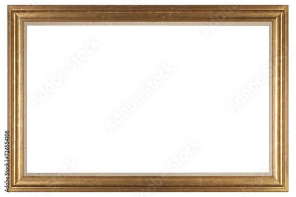 Fototapeta Szeroka ramka obrazu w klasycznym wzorze na przezroczystym tle, w formacie PNG.