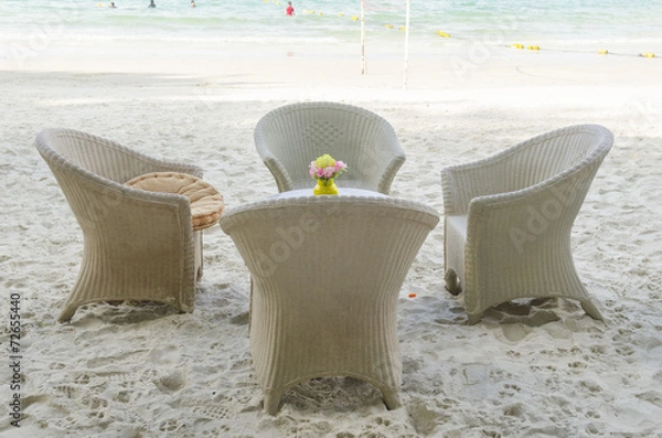 Obraz romantic table setup on tropical beach