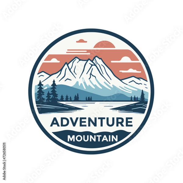 Obraz Aventure Mountain Logo Illustration