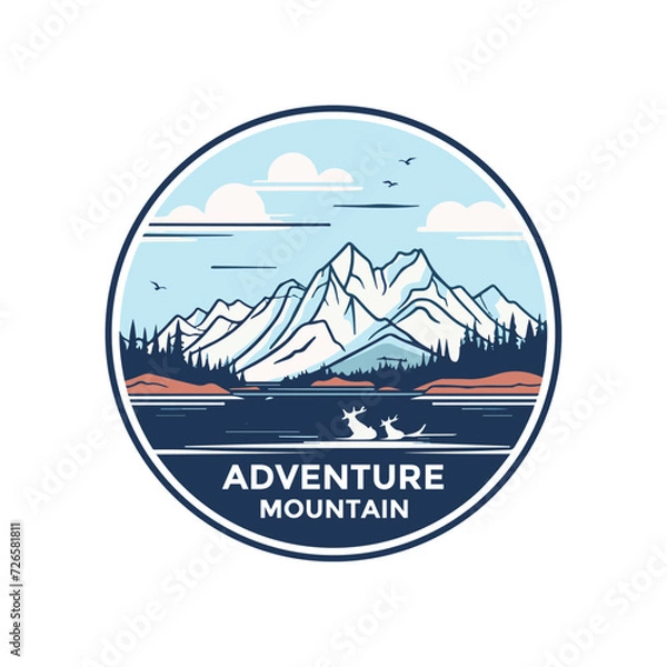 Obraz Aventure Mountain Logo Illustration