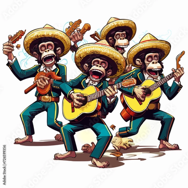 Obraz The Mariachi Monkeys