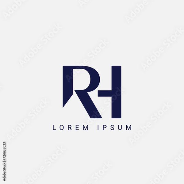 Fototapeta RH Logo Design, Inspiration for a Unique Identity. Modern Elegance and Creative Design. RH Logo Design, Inspiration for a Unique Identity. Modern Elegance and Creative Design. RH logo. RH latter