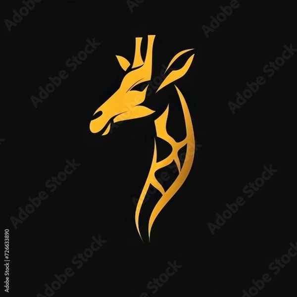 Fototapeta wild giraffe logo minimalistic vector style 
