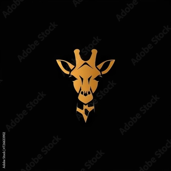 Obraz wild giraffe logo minimalistic vector style 
