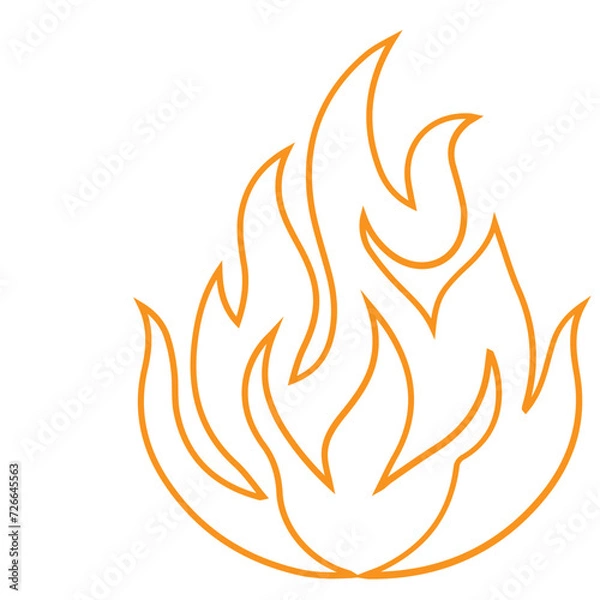 Obraz line fire flame icon set