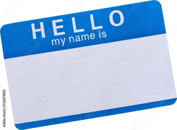 Fototapeta Badge for name ''HELLO my name is'' - Ready to use PNG Cutout Premium Isolated Image